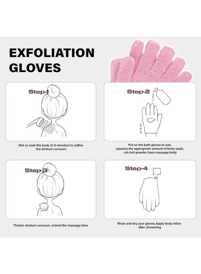 Dead Skin Removal Gloves 2pcs – Exfoliating Shower Gloves for Ingrown Hair, Spa, Massage, Loofah & Dead Skin Cell Scrub – Random Color - Image 5